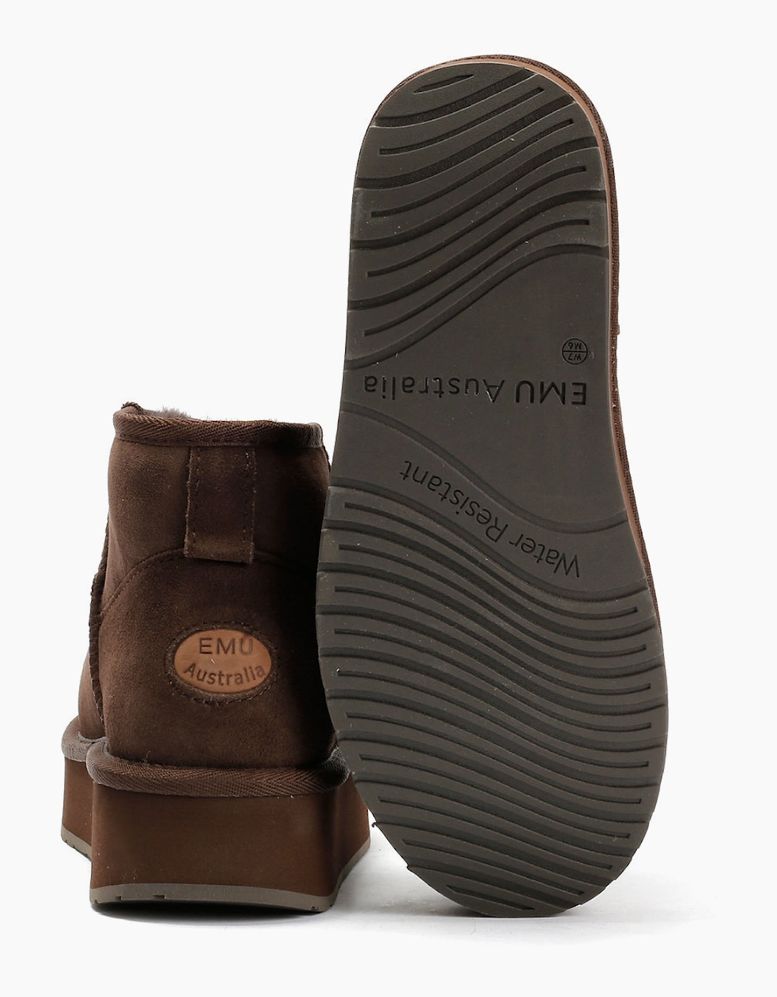 Emu Australia Stinger Micro Flatform 2.0 Sheepskin Women's Chocolate Boots