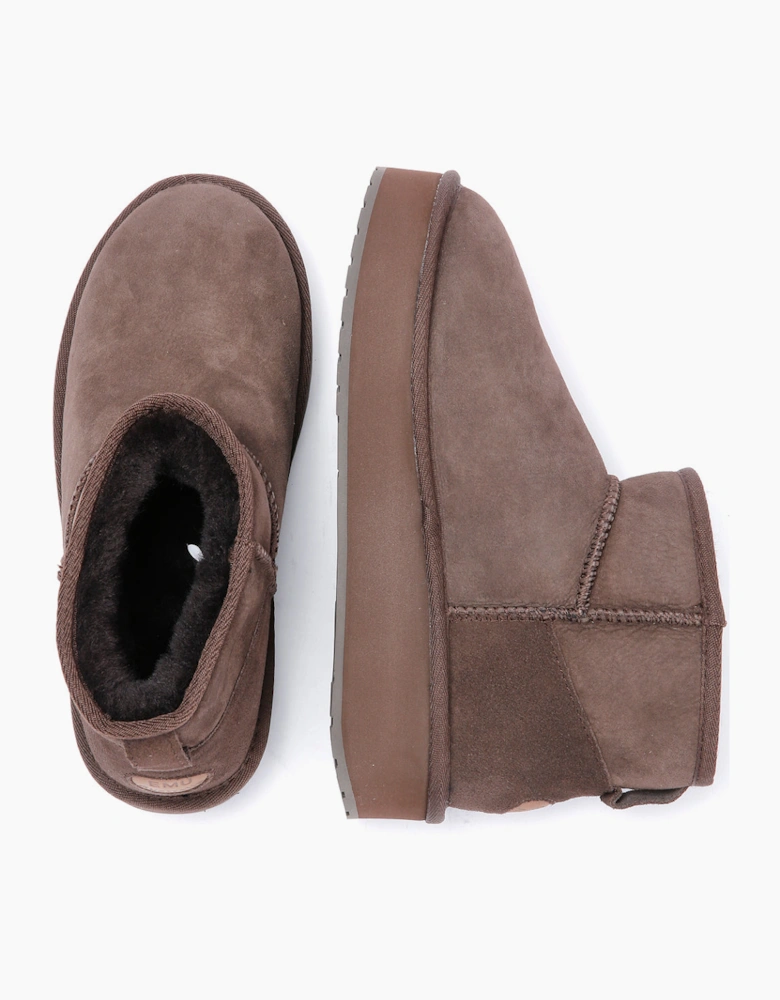 Emu Australia Stinger Micro Flatform 2.0 Sheepskin Women's Chocolate Boots
