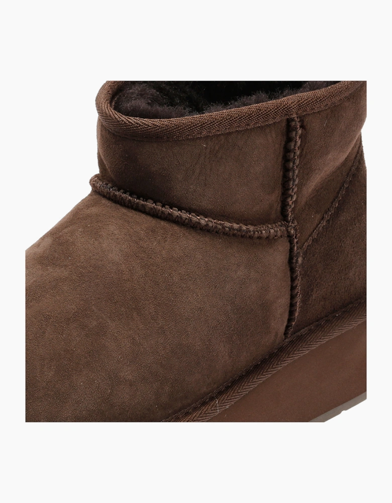 Emu Australia Stinger Micro Flatform 2.0 Sheepskin Women's Chocolate Boots