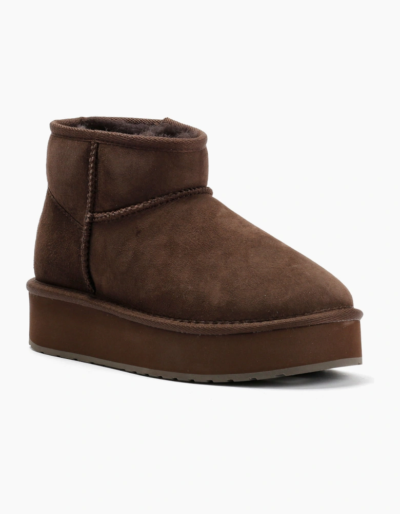 Emu Australia Stinger Micro Flatform 2.0 Sheepskin Women's Chocolate Boots