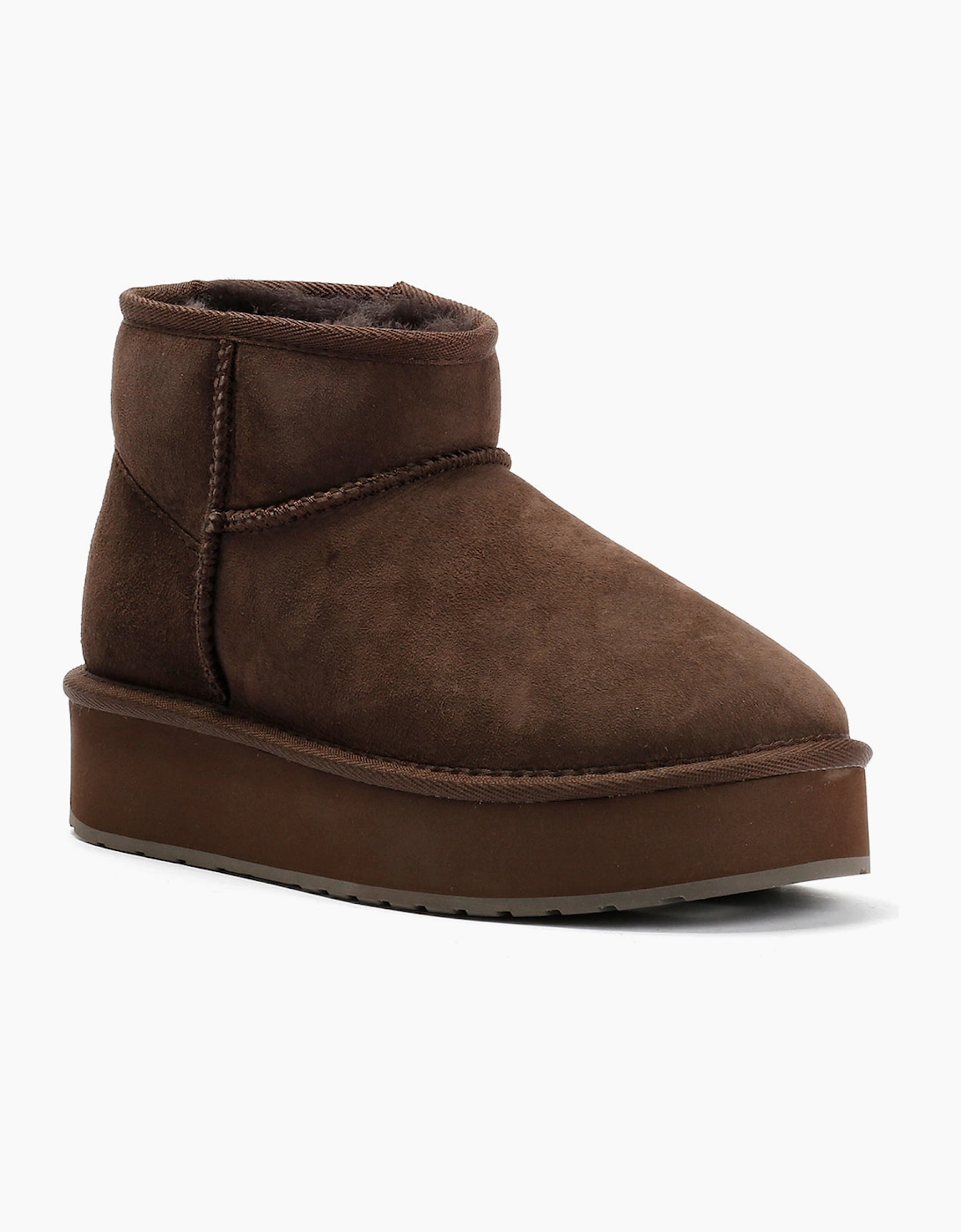 Emu Australia Stinger Micro Flatform 2.0 Sheepskin Women's Chocolate Boots