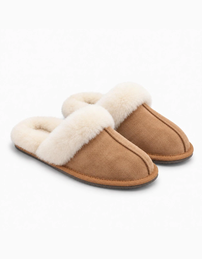 HOS Sheepskin AYLA Womens Mules Chestnut