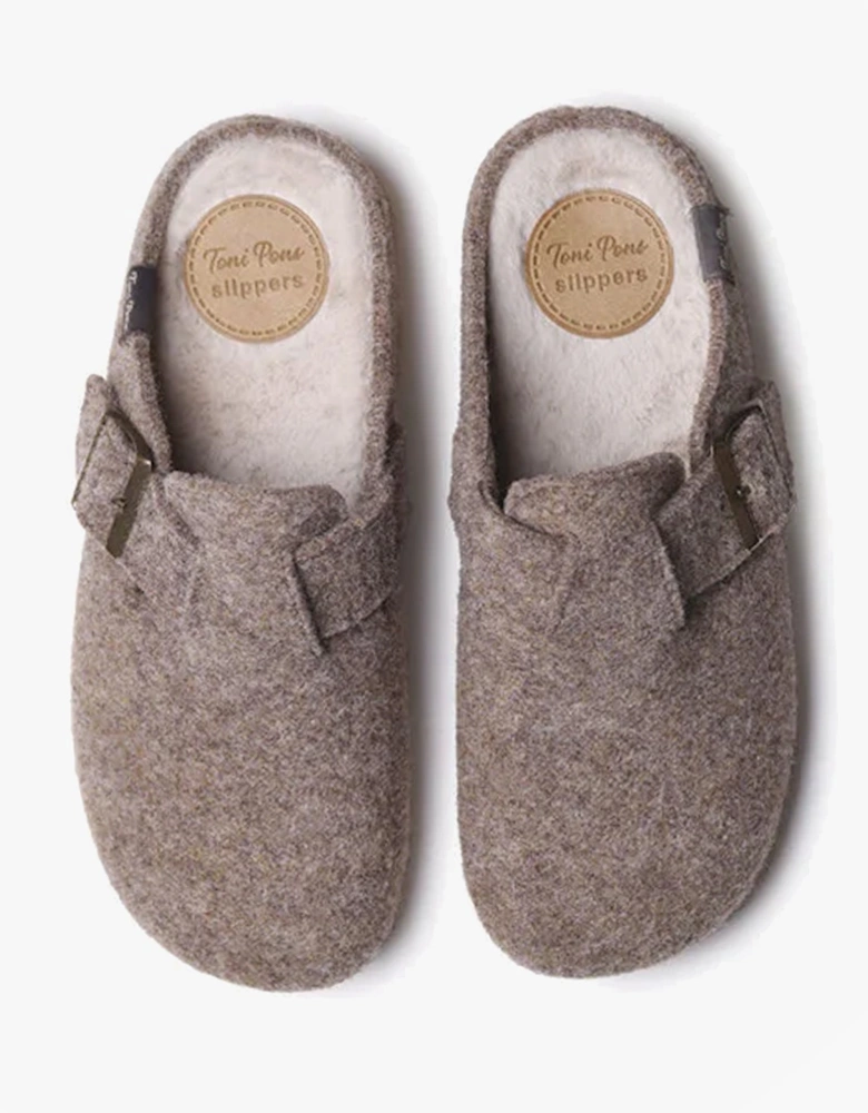 MIMA-FP Womens Mule Slippers Taupe
