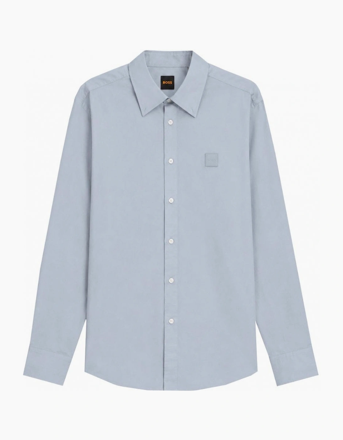 Men's Hugo Boss Men's grey/Blue Ricoplus Long Sleeved Shirt - Size: 42/Regular