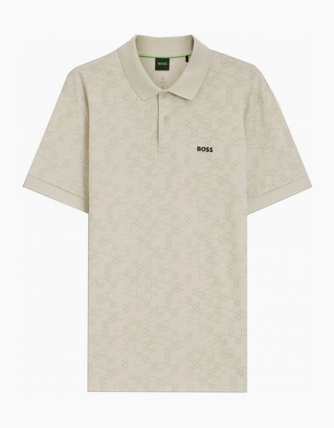 Hugo Boss Men's Beige All Over Print Polo Shirt