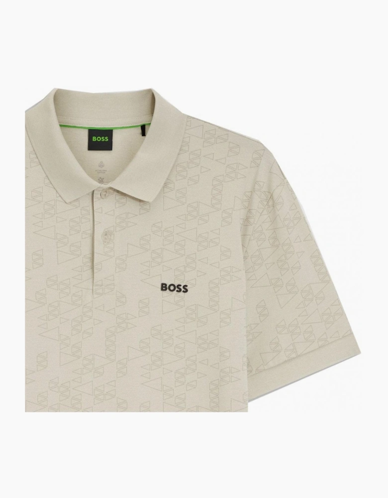 Hugo Boss Men's Beige All Over Print Polo Shirt