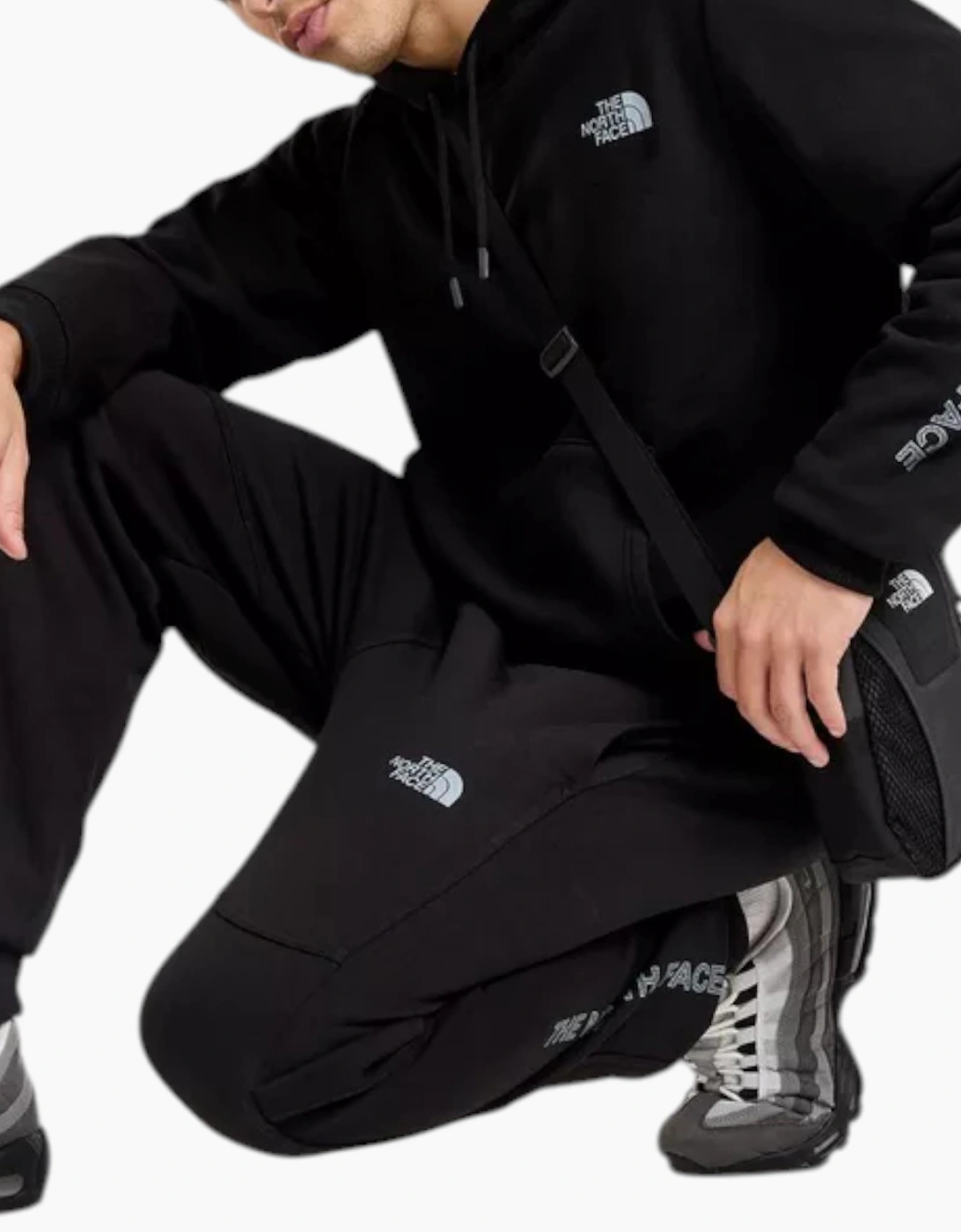 The North Face Mens Tracksuit M Outline Hoodie Fleece Jogger Sportswear Black