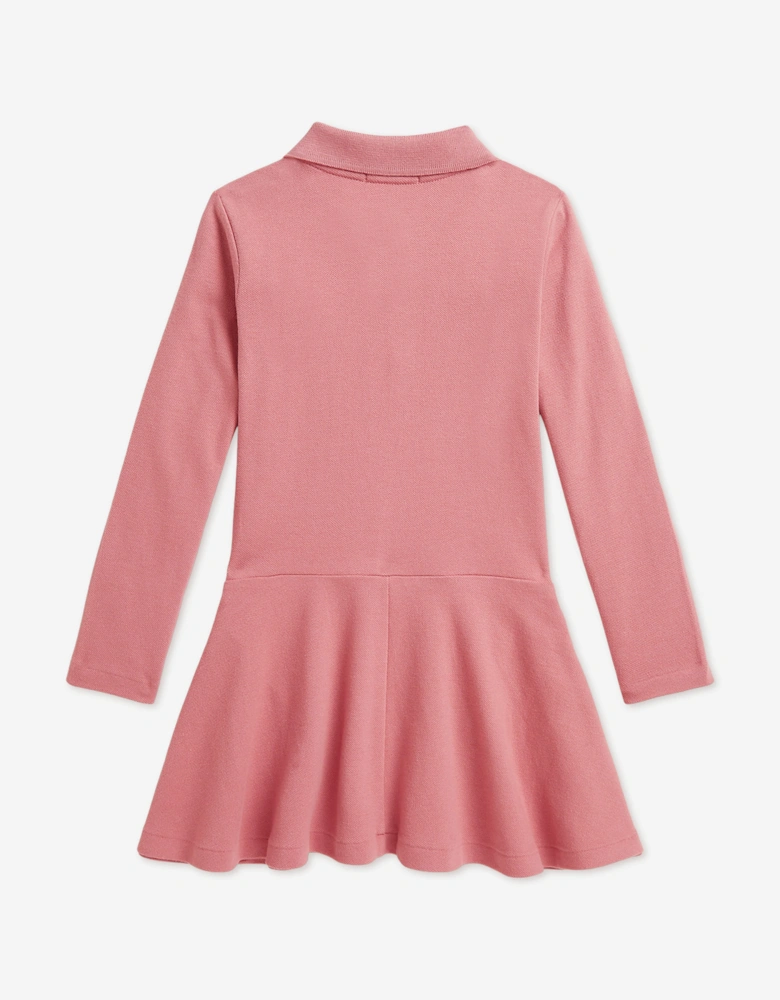 Ralph Lauren Girls Logo Polo Dress in Pink