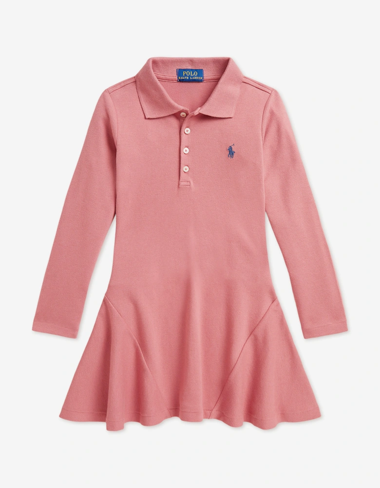 Ralph Lauren Girls Logo Polo Dress in Pink