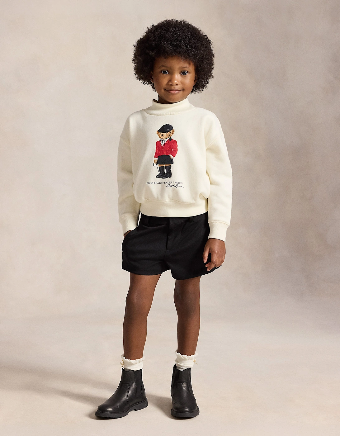 Ralph Lauren Girls Polo Bear Sweatshirt in Ivory