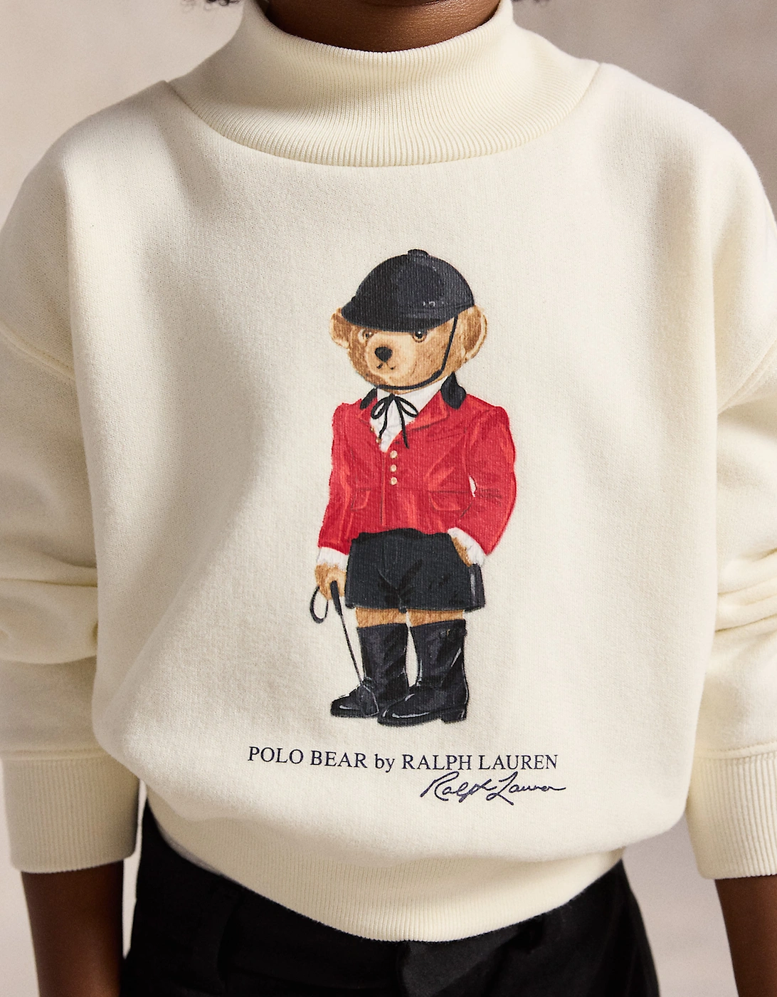 Ralph Lauren Girls Polo Bear Sweatshirt in Ivory