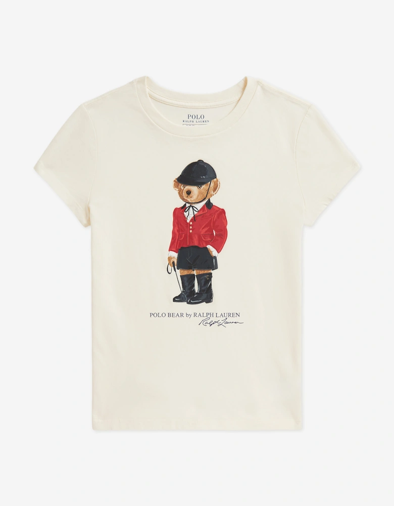 Ralph Lauren Girls Polo Bear T-Shirt in Ivory