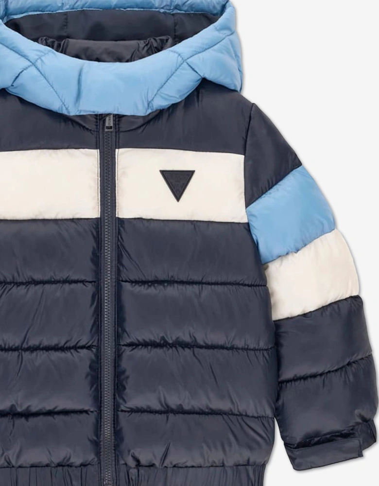 Guess Boys Hooded Puffer Jacket in Navy