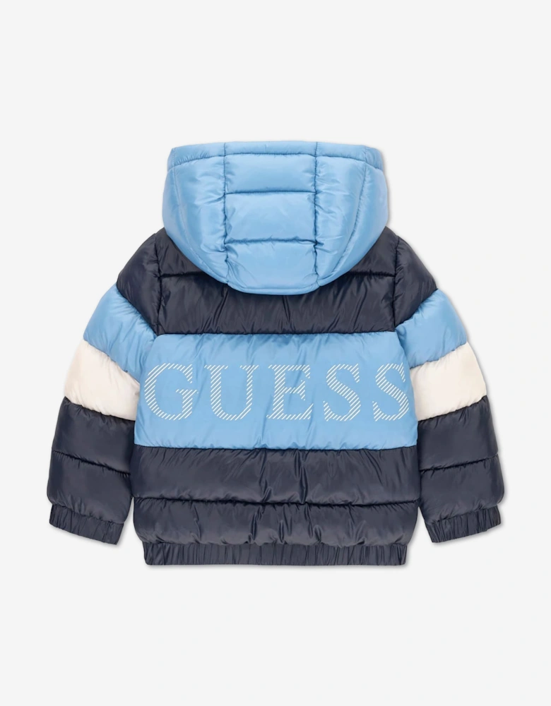 Guess Boys Hooded Puffer Jacket in Navy