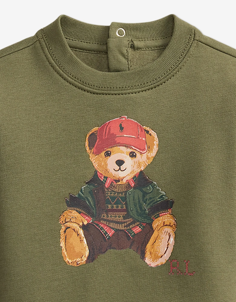 Ralph Lauren Baby Boys Polo Bear Sweatshirt in Green
