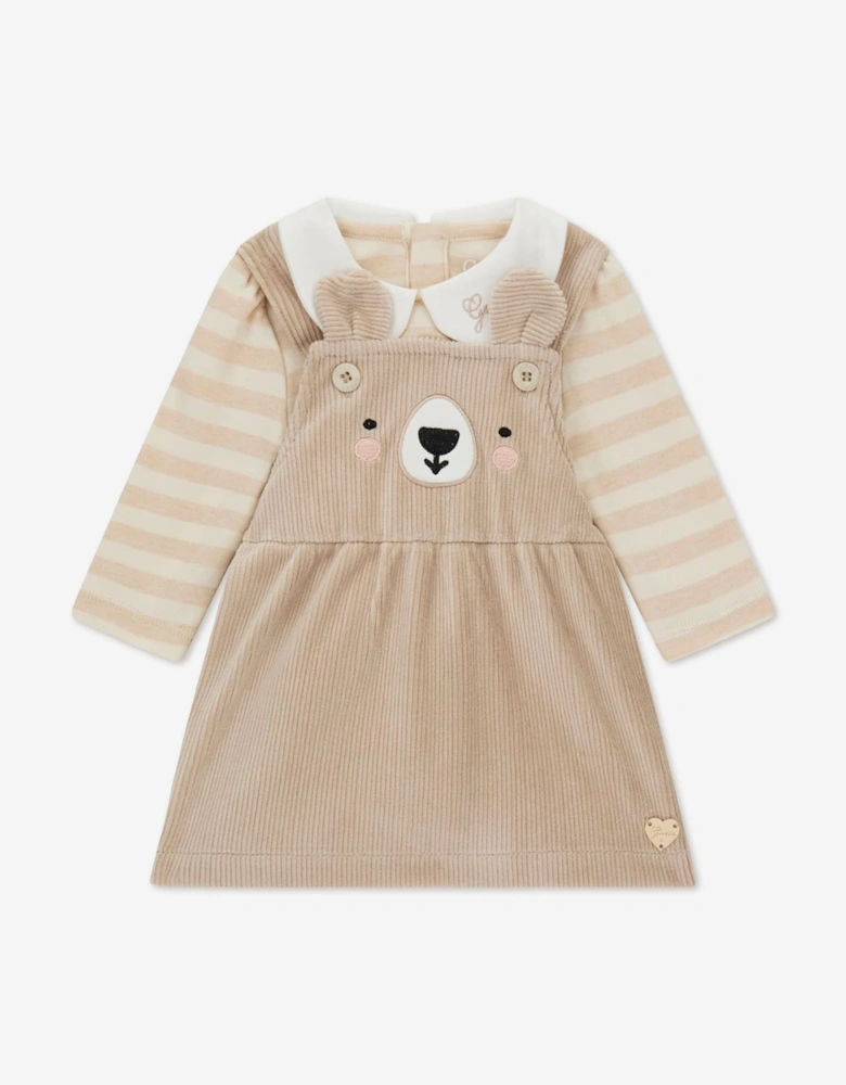 Guess Baby Girls Dress Set in Beige