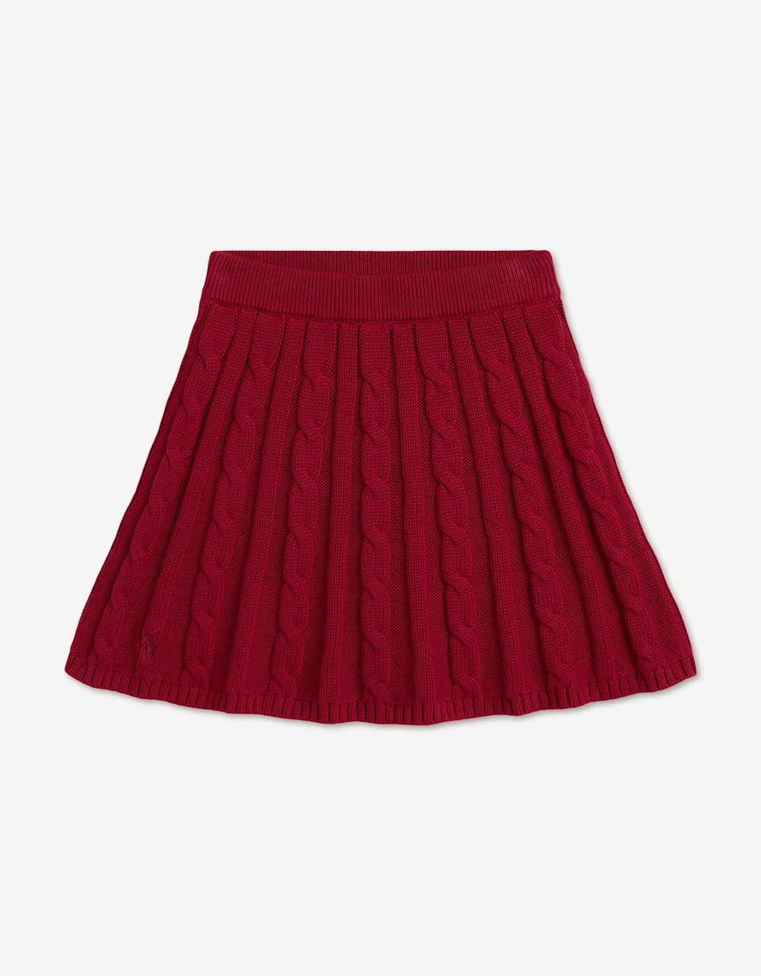 Ralph Lauren Girls Cable Knit Skirt in Red