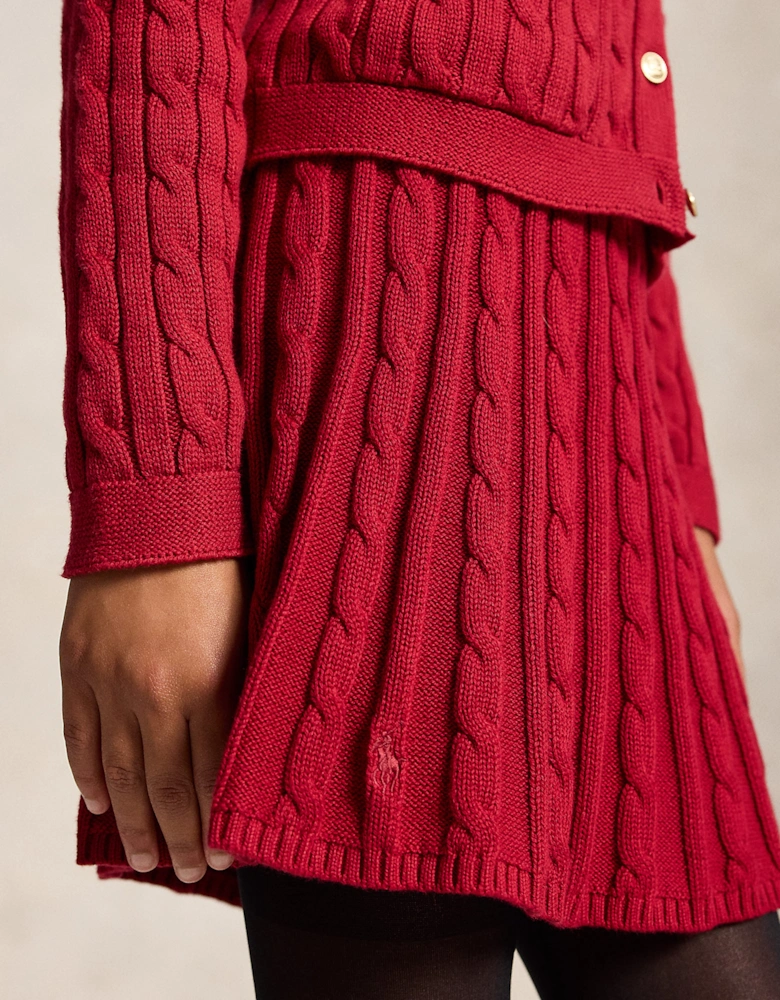 Ralph Lauren Girls Cable Knit Skirt in Red