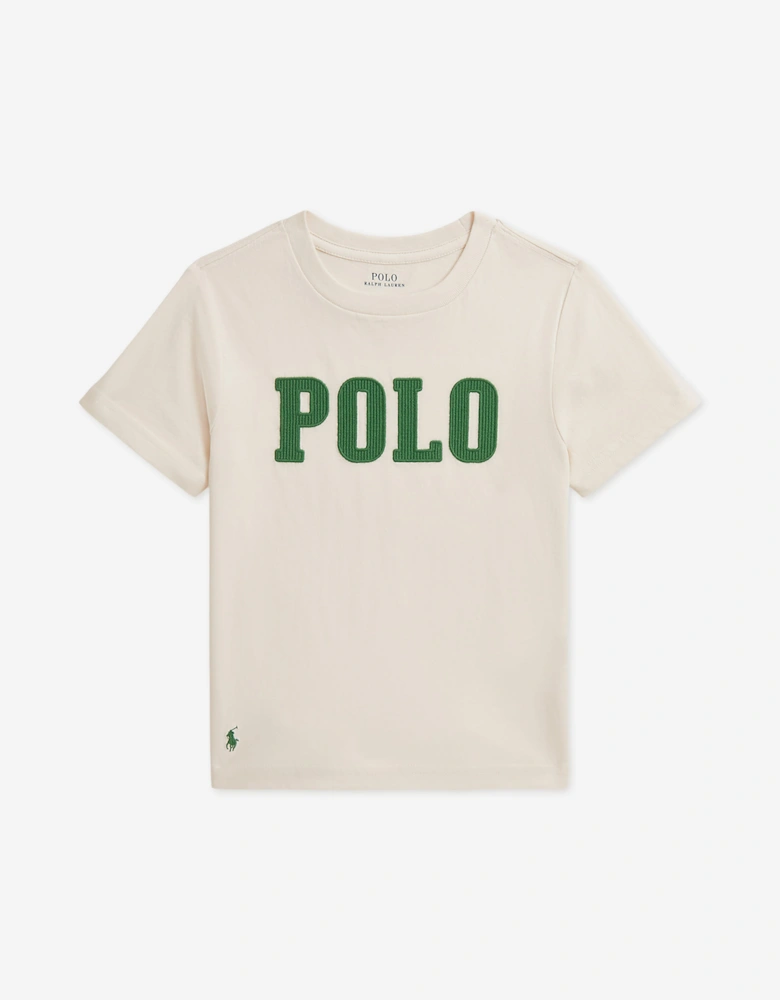 Ralph Lauren Boys Polo Logo T-Shirt in Ivory