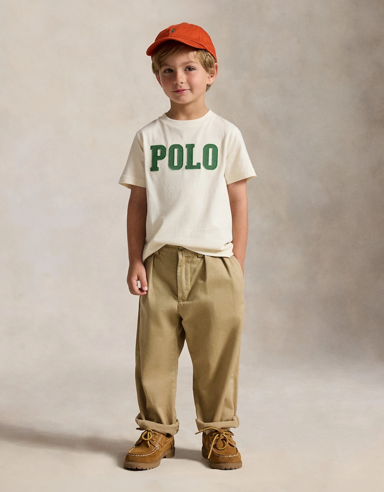 Ralph Lauren Boys Polo Logo T-Shirt in Ivory