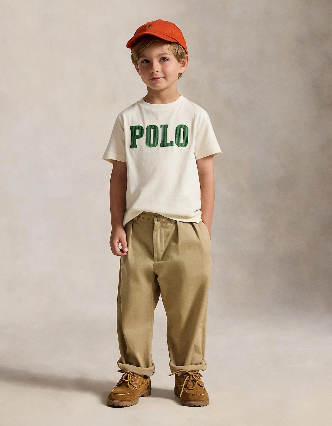 Ralph Lauren Boys Polo Logo T-Shirt in Ivory