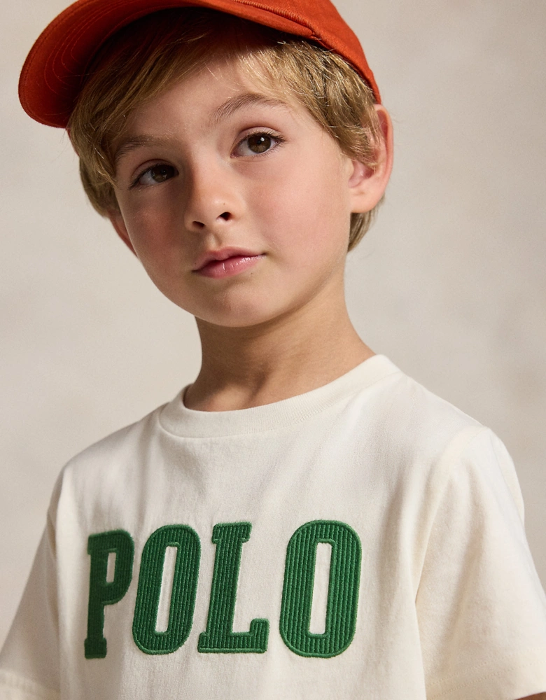 Ralph Lauren Boys Polo Logo T-Shirt in Ivory