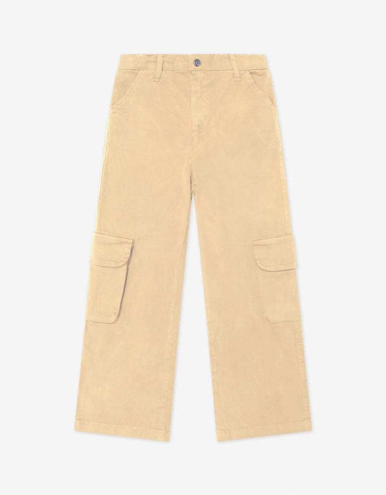 Childsplay Basics Boys Gabardine Cargo Trousers in Beige