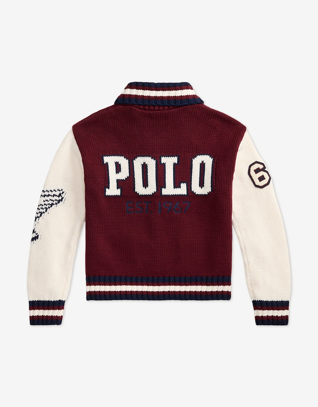 Ralph Lauren Girls Cotton and Wool Varsity Jacket in Red