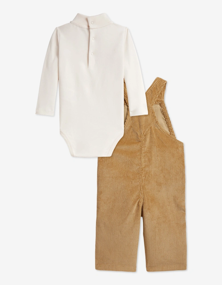 Ralph Lauren Baby Boys Polo Bear Dungaree Set in Brown