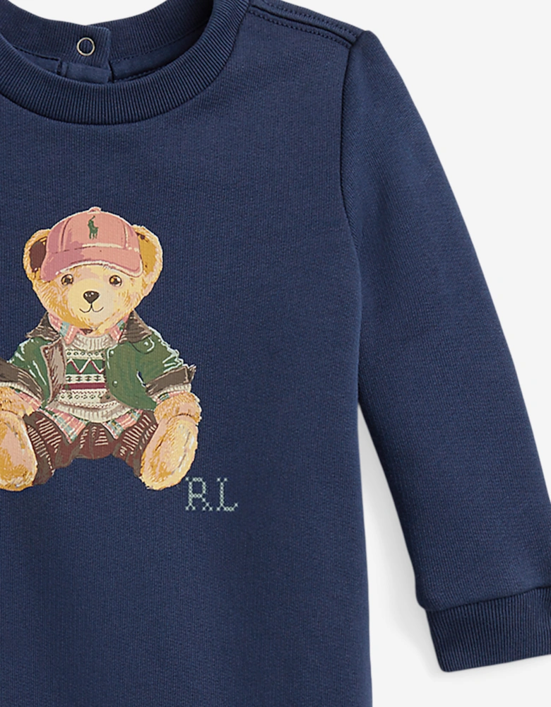 Ralph Lauren Baby Boys Polo Bear Romper in Navy