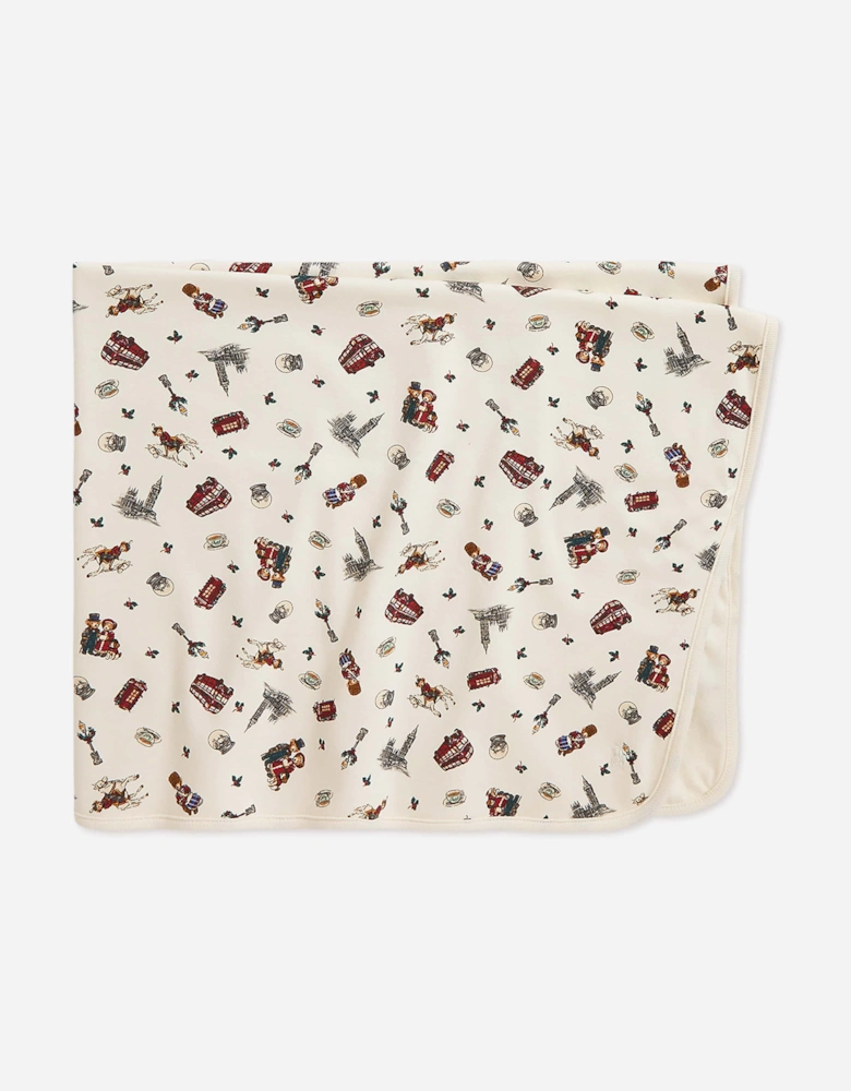 Ralph Lauren Baby Boys Winter Bearville Print Blanket in Ivory