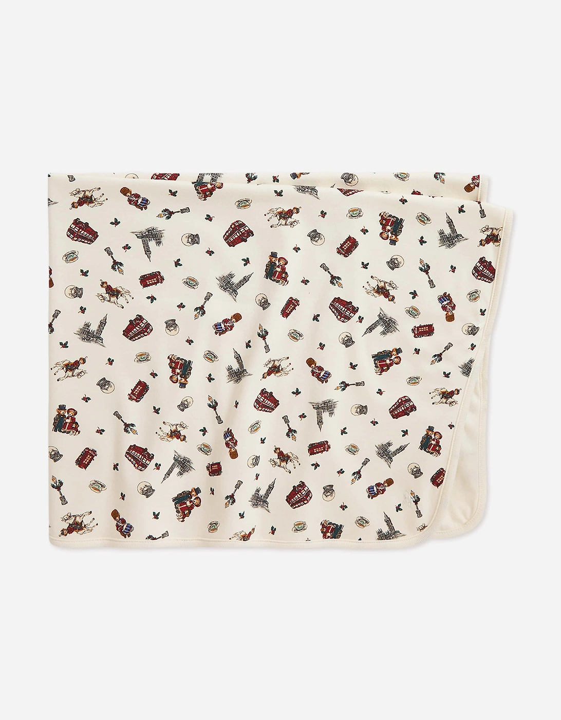 Boy's Ralph Lauren Baby Boys Winter Bearville Print Blanket in Ivory - Cream - Size: ONE size,