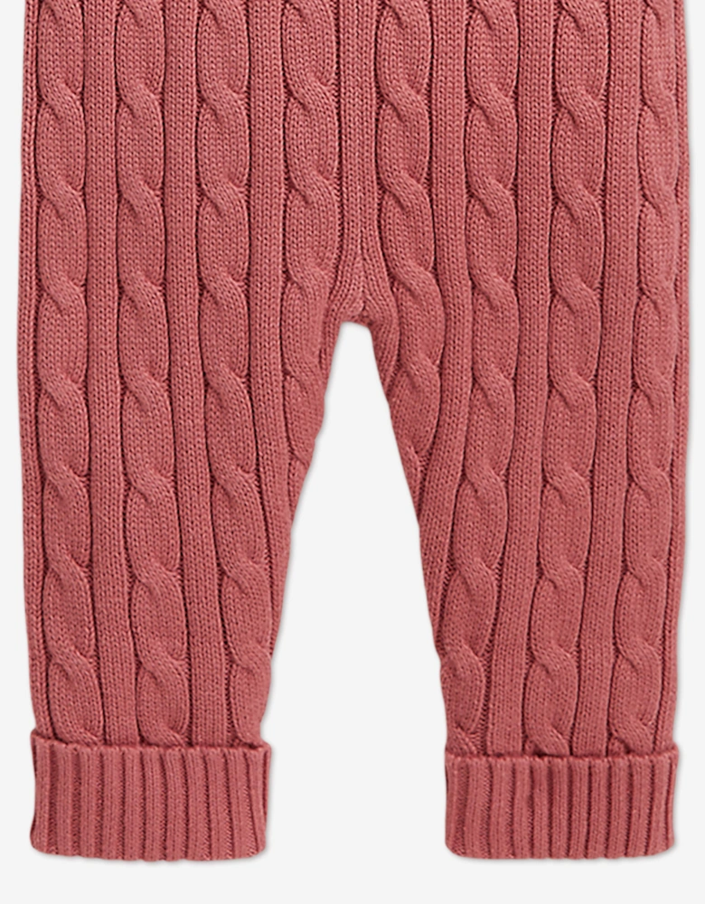 Ralph Lauren Baby Girls Cable Knit Trouser Set in Pink