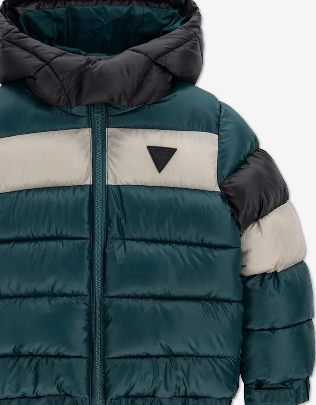 Guess Boys Hooded Puffer Jacket in Green
