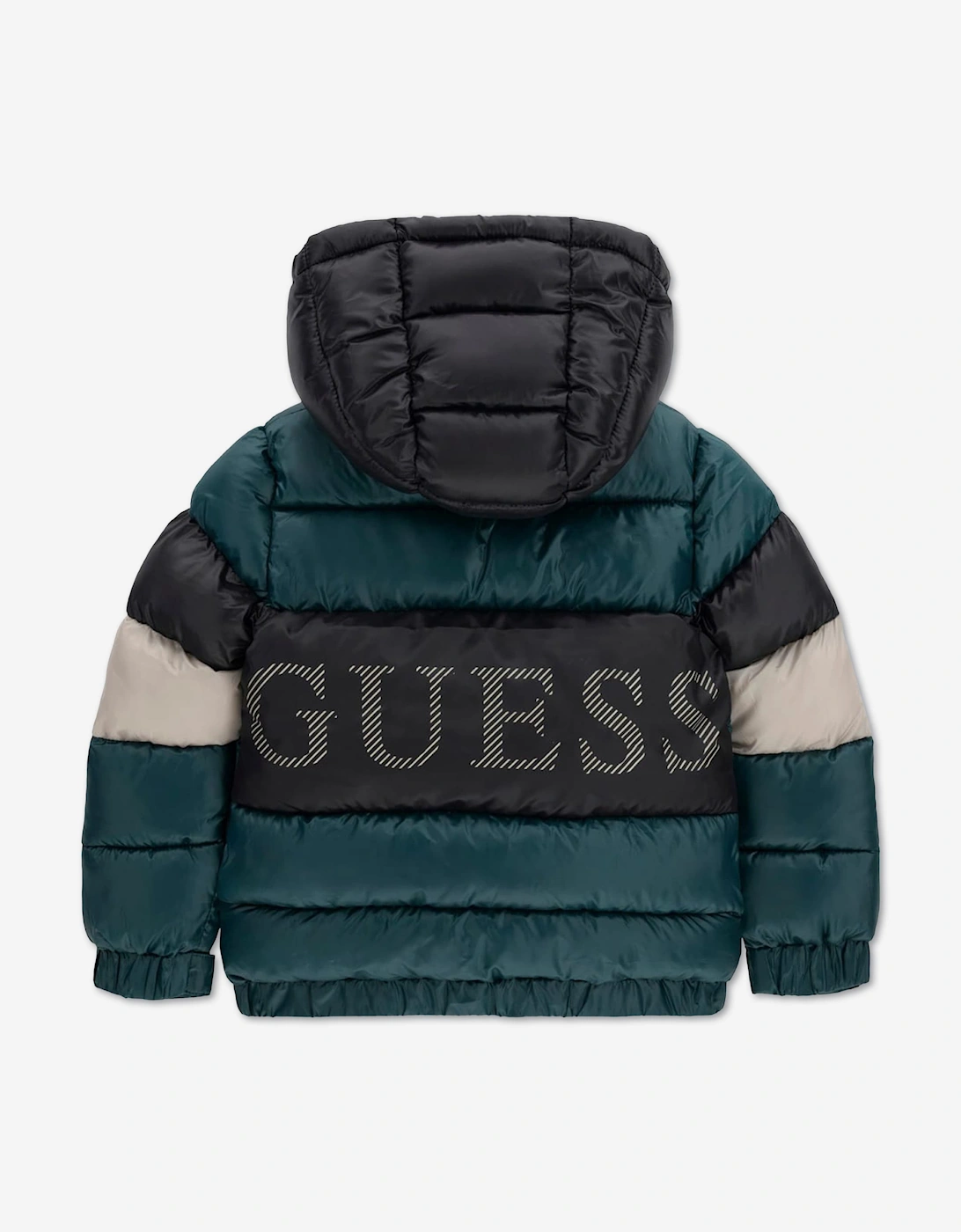Guess Boys Hooded Puffer Jacket in Green