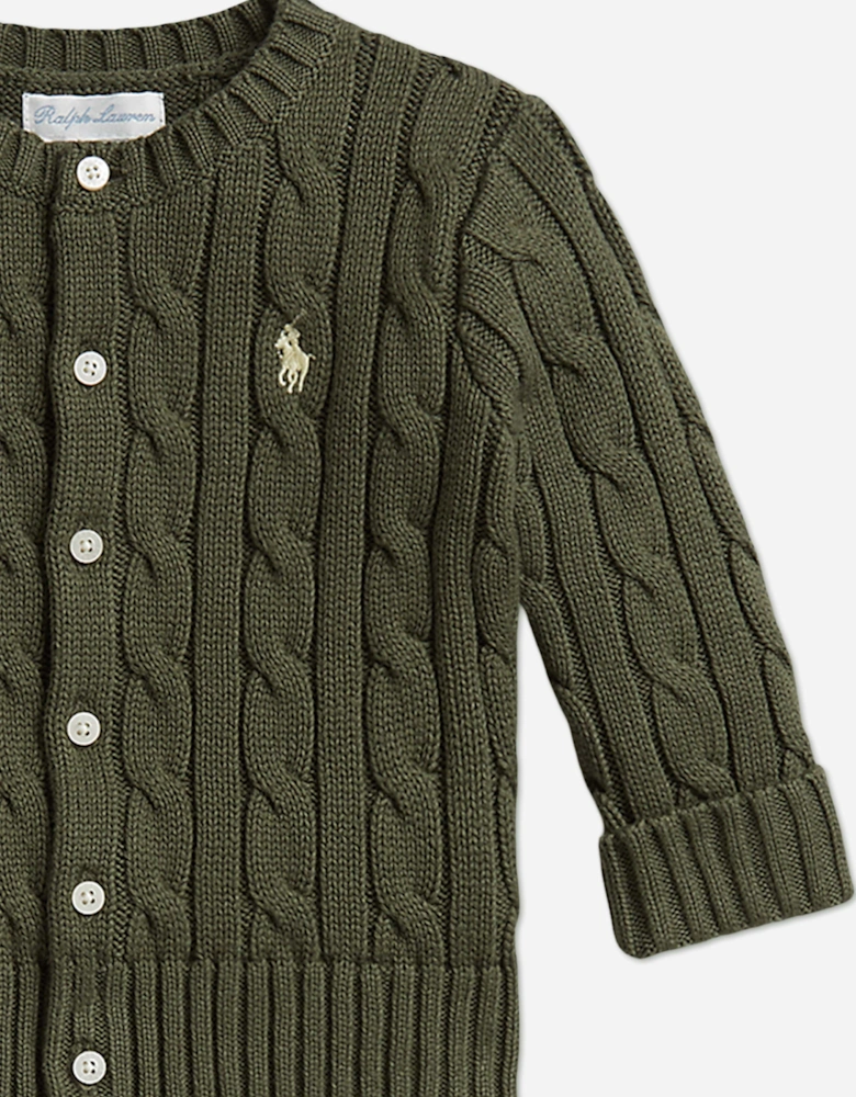 Ralph Lauren Baby Boys Cable Knit Trouser Set in Green