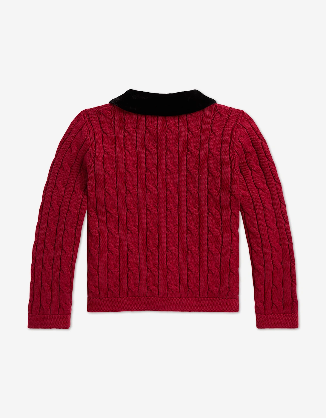 Ralph Lauren Girls Cable Knit Cardigan in Red