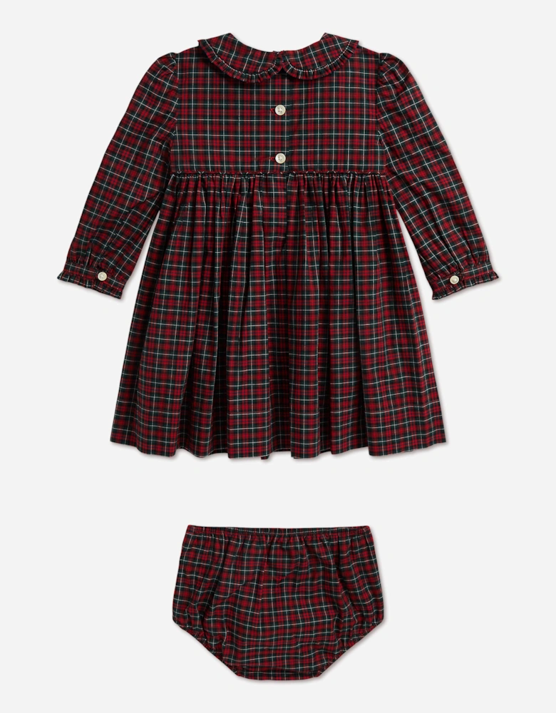 Ralph Lauren Baby Girls Tartan Poplin Dress in Red