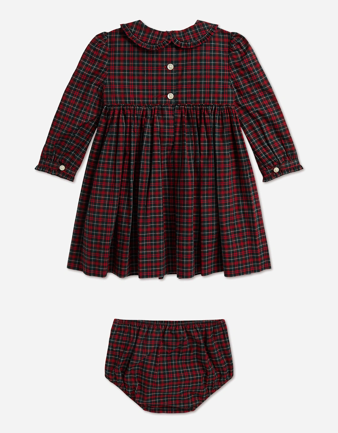Ralph Lauren Baby Girls Tartan Poplin Dress in Red