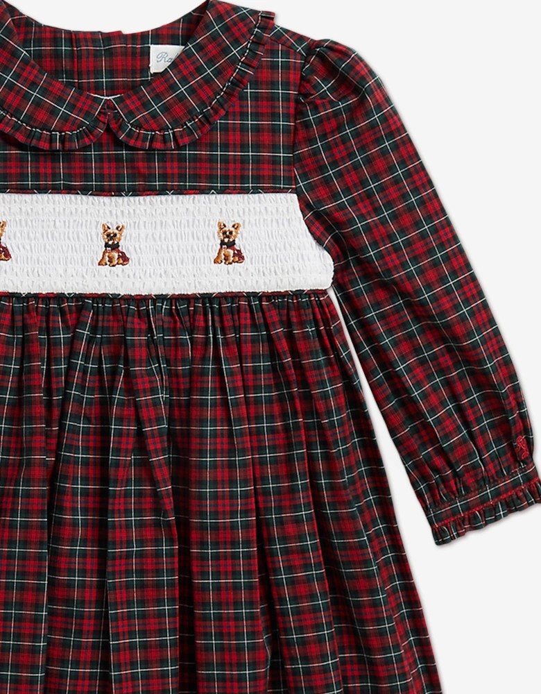 Ralph Lauren Baby Girls Tartan Poplin Dress in Red