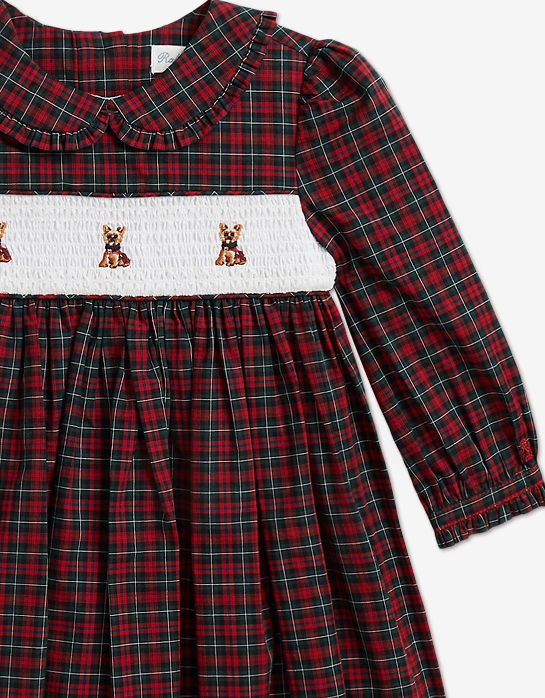 Ralph Lauren Baby Girls Tartan Poplin Dress in Red