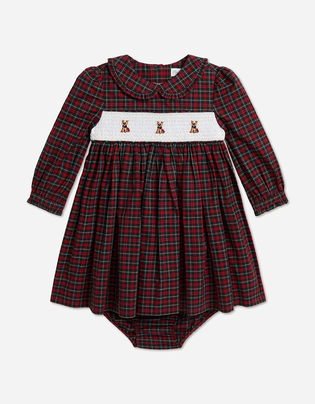 Ralph Lauren Baby Girls Tartan Poplin Dress in Red