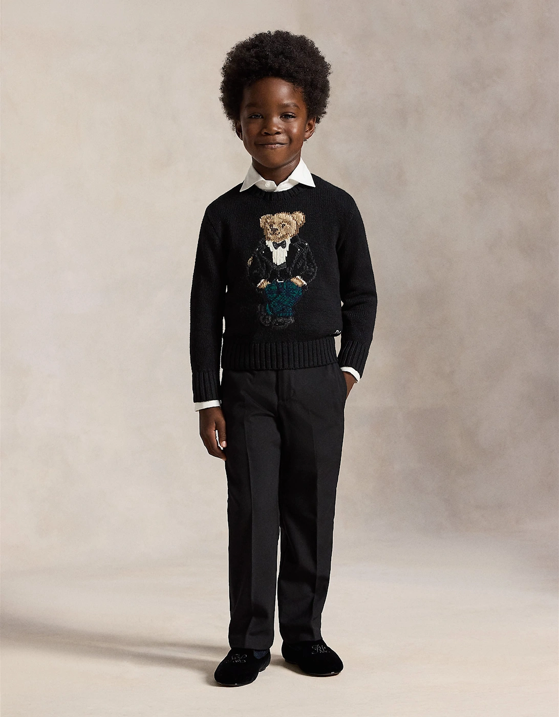 Ralph Lauren Boys Polo Bear Jumper in Black