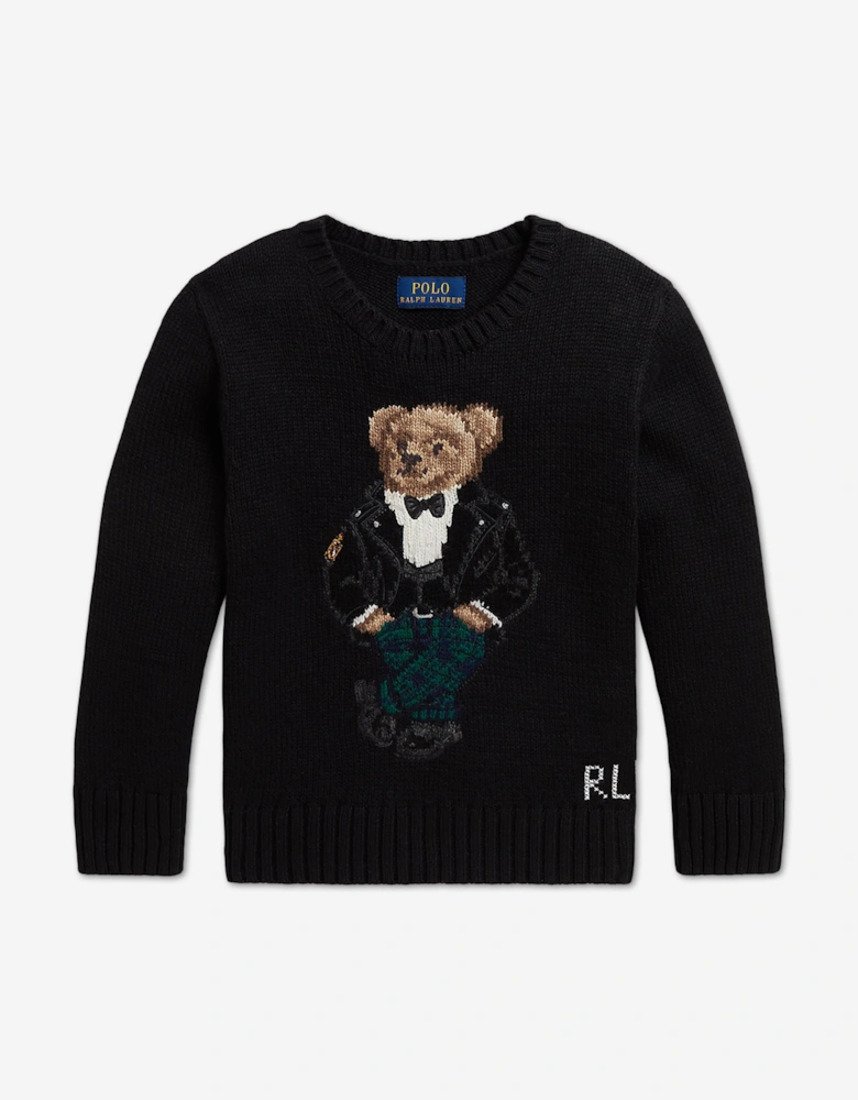 Ralph Lauren Boys Polo Bear Jumper in Black