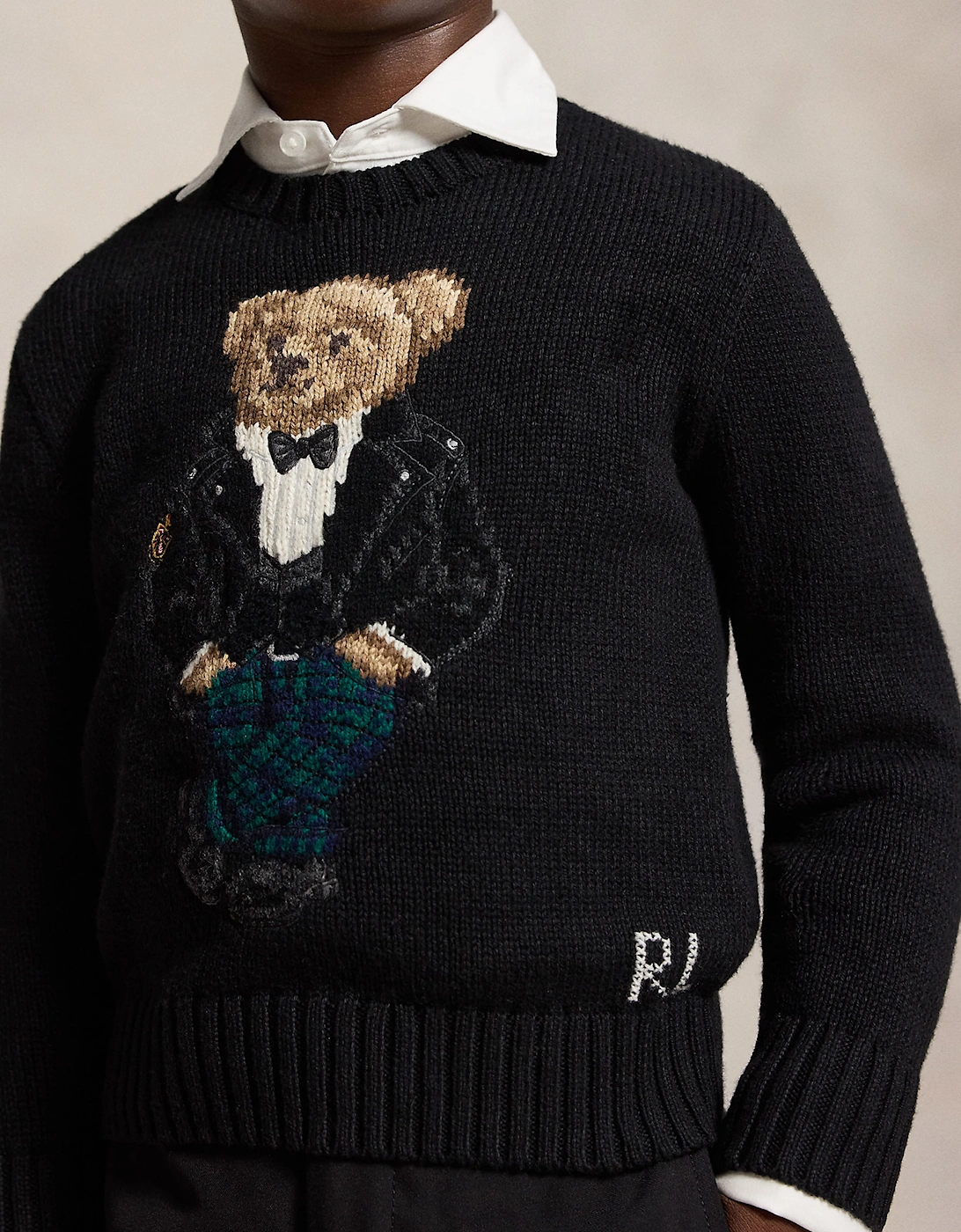 Ralph Lauren Boys Polo Bear Jumper in Black