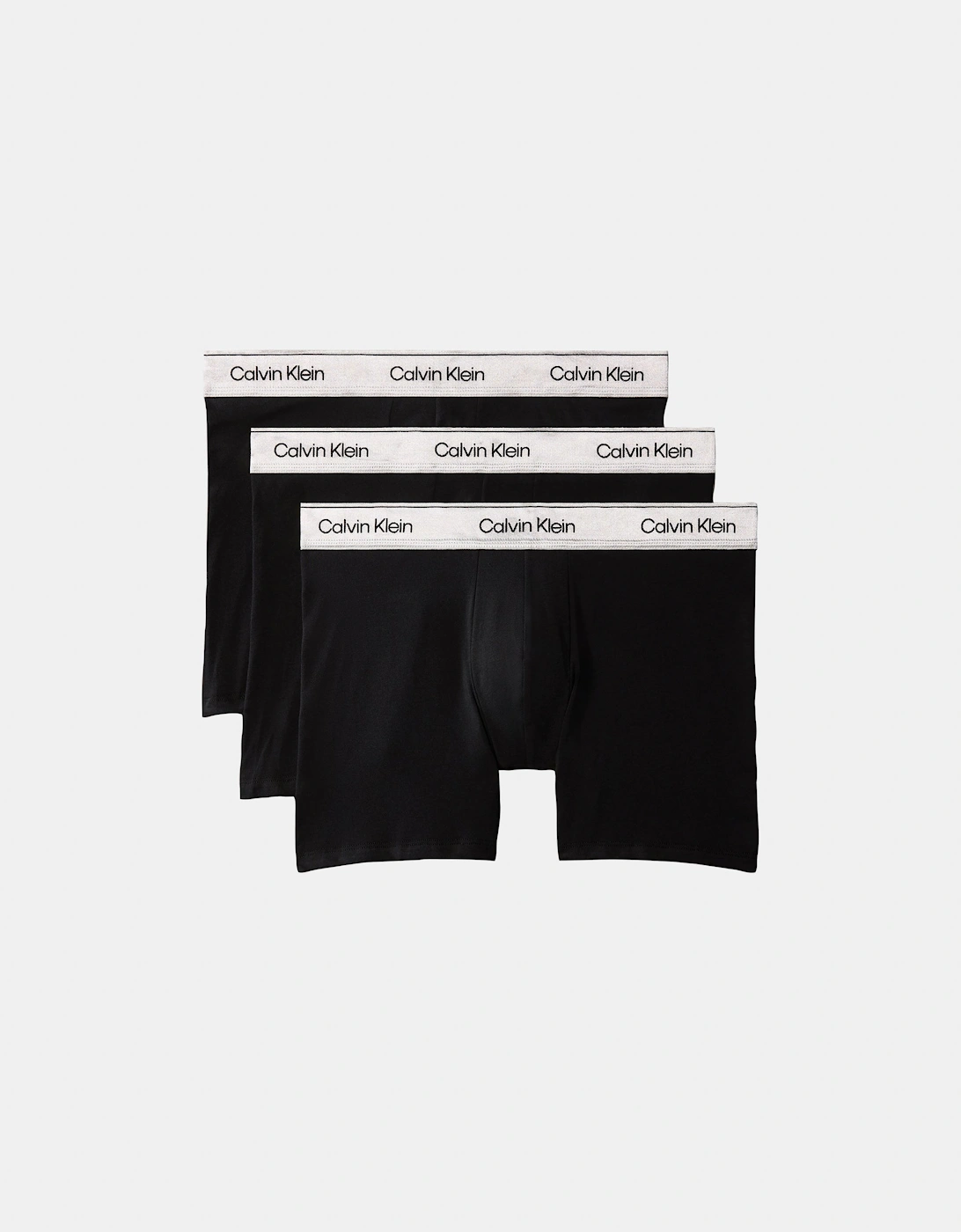 Men's Calvin Klein 3 Pack Icon Cotton Stretch Mens Boxer Briefs - Black/Silver Haze - Size: 33/32/32
