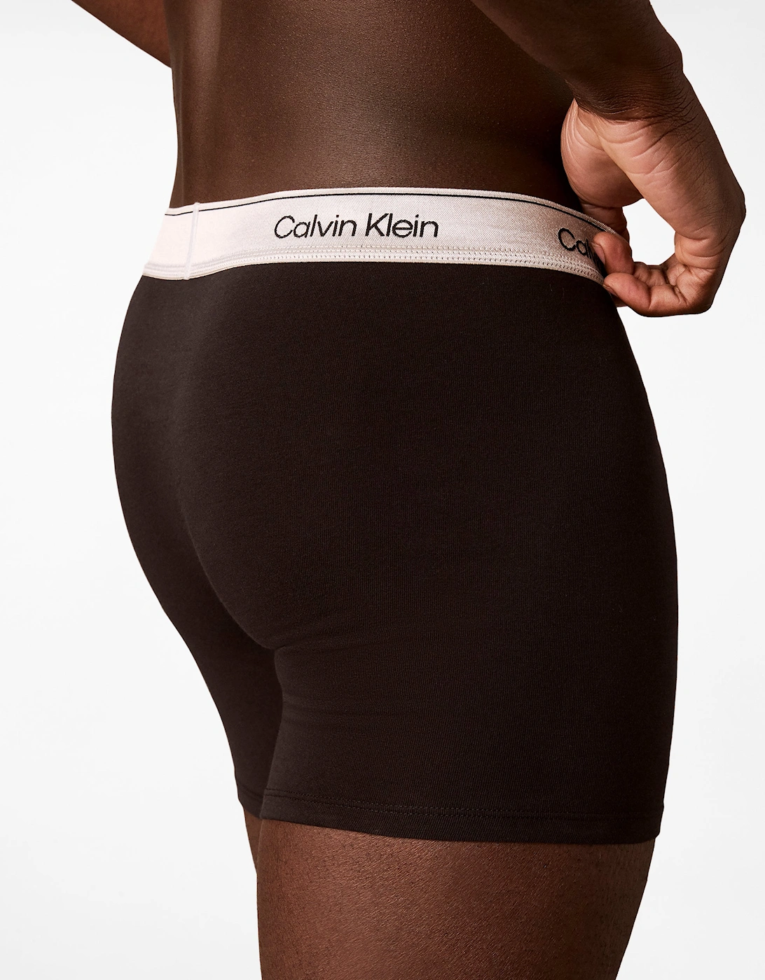 Calvin Klein 3 Pack Icon Cotton Stretch Mens Boxer Briefs - Black/Silver Haze