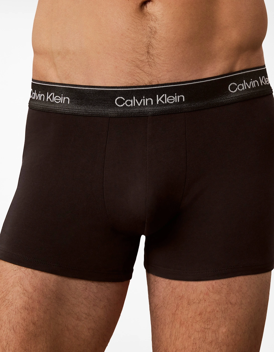 Calvin Klein 3-Pack Icon Cotton Stretch Mens Trunks - Black/Goji Berry/Black