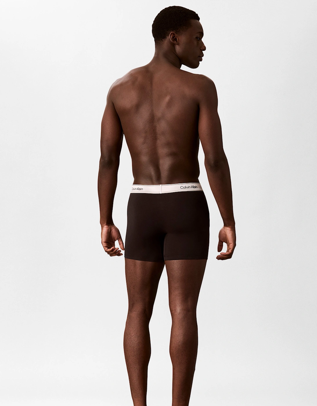 Calvin Klein 3 Pack Icon Cotton Stretch Mens Boxer Briefs - Black/Silver Haze