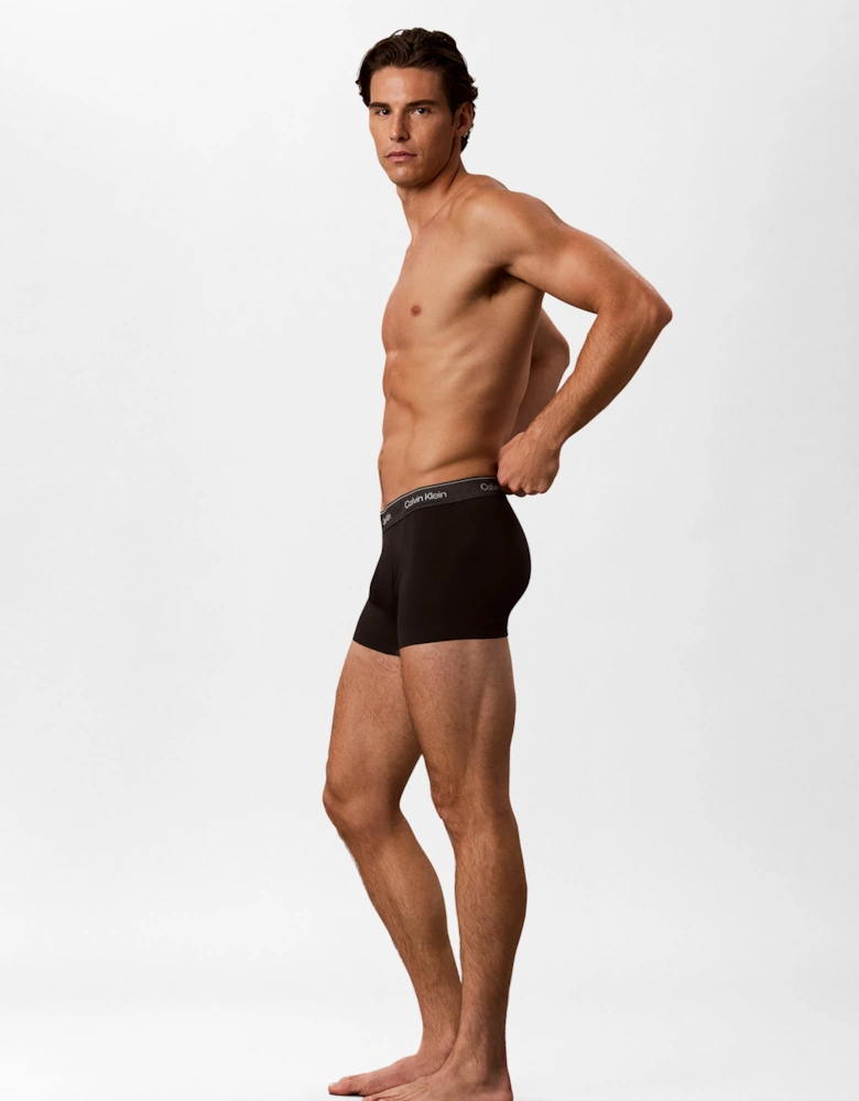 Calvin Klein 3-Pack Icon Cotton Stretch Mens Trunks - Black/Goji Berry/Black